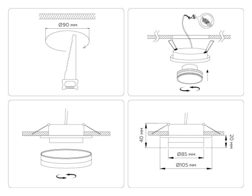 Светильник встраиваемый Ambrella Light TN5215 фото 4