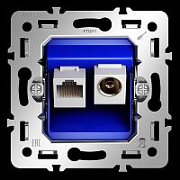 Механизм розетки TV+RJ45 кат. 6, S70 Voltum VLS0607M