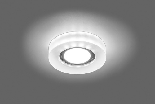 Светильник встраиваемый с белой LED подсветкой Feron CD8080 потолочный MR16 G5.3 белый матовый фото 2