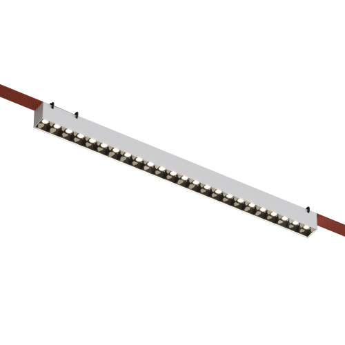 DK5572-WB Cветильник для трека-ремня Belty, серия Grill, со светодиодом, L642*W40*H45мм, 48V DC, 24W, RA90, 24°, 4000K, IP20, белый с черным, алюминий фото 4 DK5572-WB Cветильник для трека-ремня Belty, серия Grill, со светодиодом, L642*W40*H45мм, 48V DC, 24W, RA90, 24°, 4000K, IP20, белый с черным, алюминий фото 4