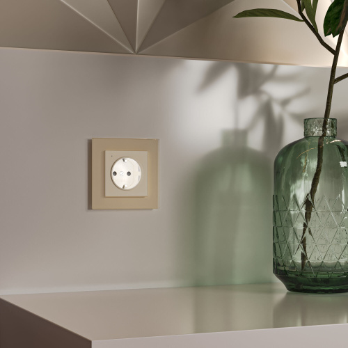 Розетка с подсветкой W (айвори матовый) W1171462 фото 5