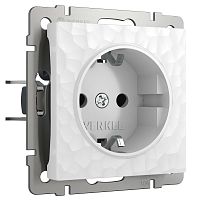 Розетка с заземлением (Hammer белый) W1271001