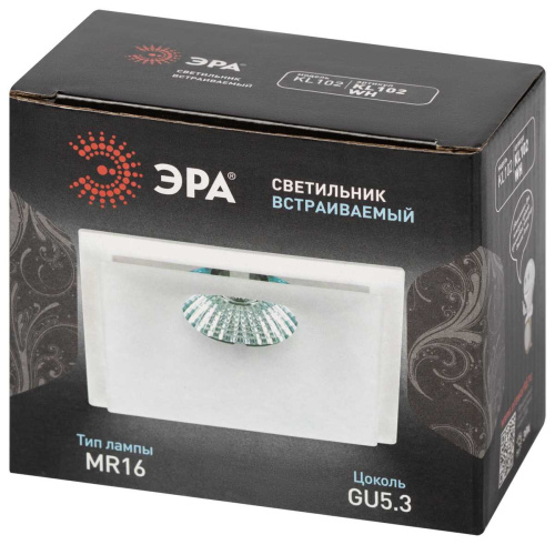 Светильник встраиваемый декоративный ЭРА KL102 WH под лампу MR16 GU5.3 белый Б0056350 фото 5