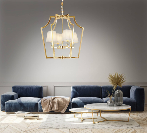 Подвесная люстра Lumina Deco Montero LDP 1249-4 GD+WT фото 3