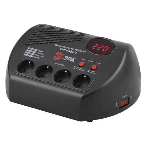 Стабилизатор напряжения ЭРА СНК-1500-Ц Б0031073 Стабилизатор напряжения ЭРА СНК-1500-Ц Б0031073