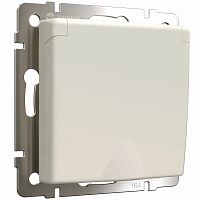 Розетка с заземлением и шторками c крышкой IP44 айвори матовый W1171262