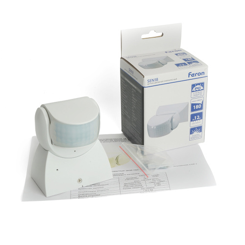 Датчик движения 1200W 12m 180° белый, SEN18 фото 15