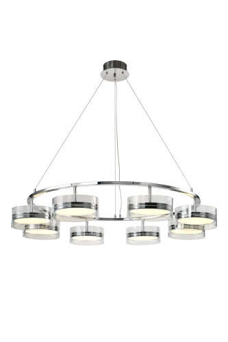Люстра подвесная хром LED 96Вт D105см Zortes DONUT ZRS.1802.08 фото 4