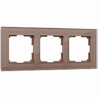 Рамка из стекла на 3 поста Favorit латте W0031142