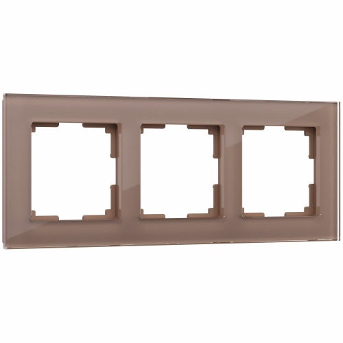 Рамка из стекла на 3 поста Favorit латте W0031142 Рамка из стекла на 3 поста Favorit латте W0031142