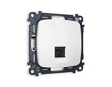 Комплект механизма компьютерной розетки AMBRELLA VOLT OMEGA Белый матовый RJ-45(8P8C) CAT6 с шторкой QUANT (OP1320, VM188) MO132010