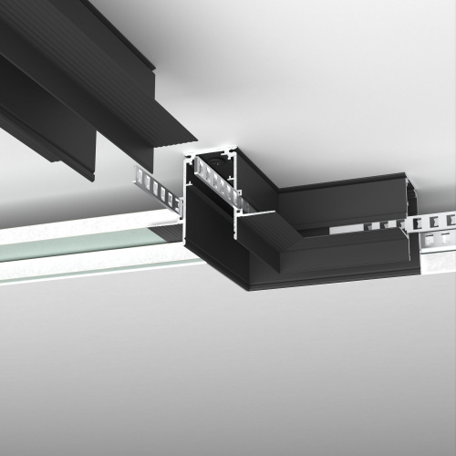 Slim Magnetic Коннектор угловой для встраиваемого шинопровода под ГКЛ 9,5мм черный 85214/00 85214/00