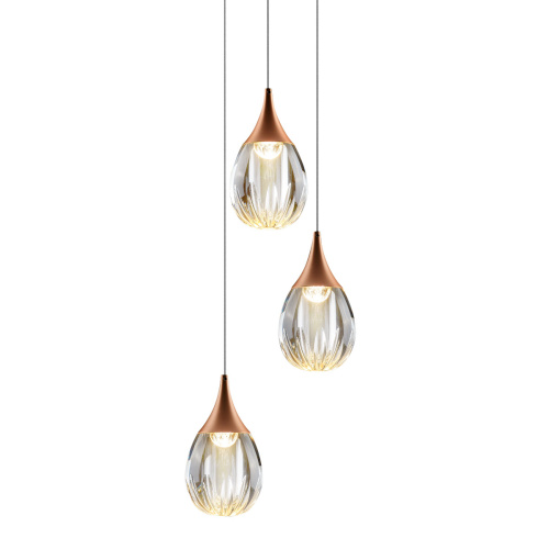Подвесной светильник MD24001004-3A copper/clear Подвесной светильник MD24001004-3A copper/clear