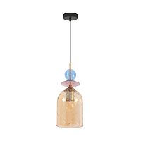 8298/1A MODERNI LN26 368 бронза/амбер/розовый/голубой, металл/стекло Подвес E27 1*40W 220V IRIME