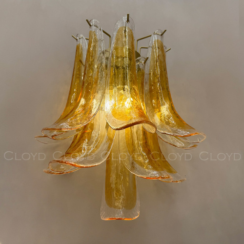 Бра Cloyd AZORES-C W2 / выс. 42 см - латунь светл. - янтарное стекло (арт.20472) фото 2