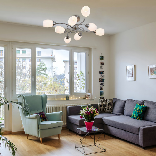 Светильник на штанге 150007/8R E27*60W Satin nickel фото 2 Светильник на штанге 150007/8R E27*60W Satin nickel фото 2