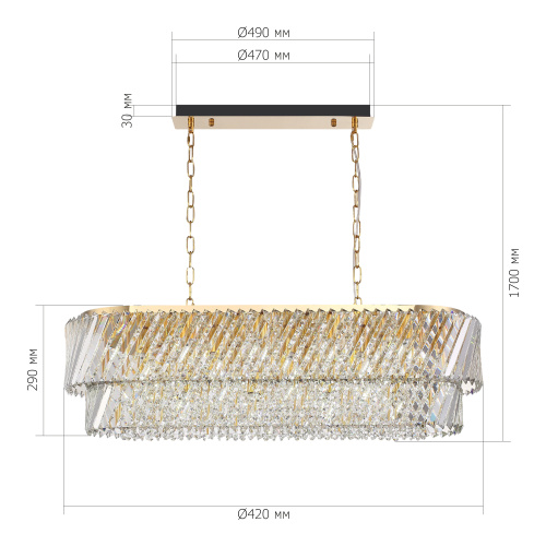 SL6138.303.14 Светильник подвесной ST-Luce латунь/прозрачный E14 14*40W RITZ фото 2