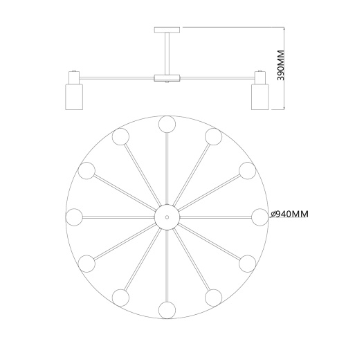 Светильник на штанге Escada 2120/12P E14*40W Black фото 2