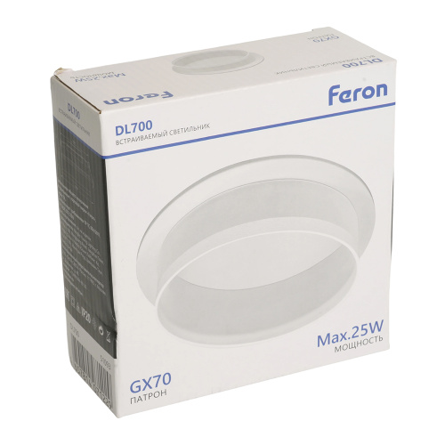 Светильник встраиваемый Feron DL700  потолочный GX70 белый круг фото 11