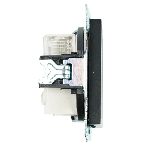 Розетка TV + компьютерная RJ-45 (механизм), STEKKER GLS00-7106-05, серия Катрин, черный фото 5