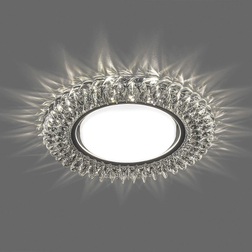 Светильник встраиваемый с белой LED подсветкой Feron CD4035 потолочный GX53 без лампы, прозрачный, хром фото 2 Светильник встраиваемый с белой LED подсветкой Feron CD4035 потолочный GX53 без лампы, прозрачный, хром фото 2