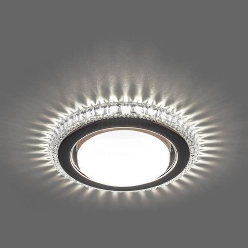 Светильник встраиваемый с белой LED подсветкой Feron CD4036 потолочный GX53 без лампы, прозрачный, хром фото 2 Светильник встраиваемый с белой LED подсветкой Feron CD4036 потолочный GX53 без лампы, прозрачный, хром фото 2