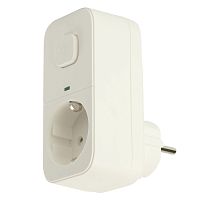 Сетевой фильтр 1-местный с/з STEKKER 250В, 16А, с выключателем, серия Nova, HM81-11-2, белый