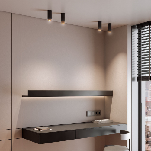 Светильник накладной Nubis GU10 чёрный/золото 25012/01 фото 2