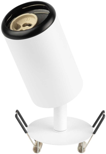 Светильник встраиваемый алюминиевый ЭРА KL106 WH/BK под лампу MR16 GU10 белый/черный матовый Б0061628 фото 5