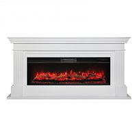 Каминокомплект ONTARIO/ЛЕОНАРДО Белый матовый с очагом Электроочаг JOKER/ДЖОКЕР 52