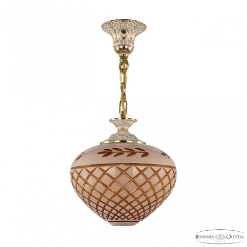 Подвесной светильник бронзовый с хрусталём 7003P/23 GW Amber-White/H-1B