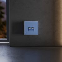 Накладка для розетки компьютерной двойной RJ45+RJ45 кат.6, S70 (деним) Voltum VLS001415