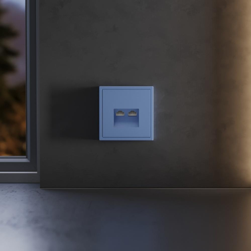 Накладка для розетки компьютерной двойной RJ45+RJ45 кат.6, S70 (деним) Voltum VLS001415