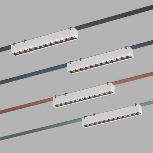 DK5570-WB Cветильник для трека-ремня Belty, серия Grill, со светодиодом, L323*W40*H45мм, 48V DC, 12W, RA90, 24°, 4000K, IP20, белый с черным, алюминий фото 6