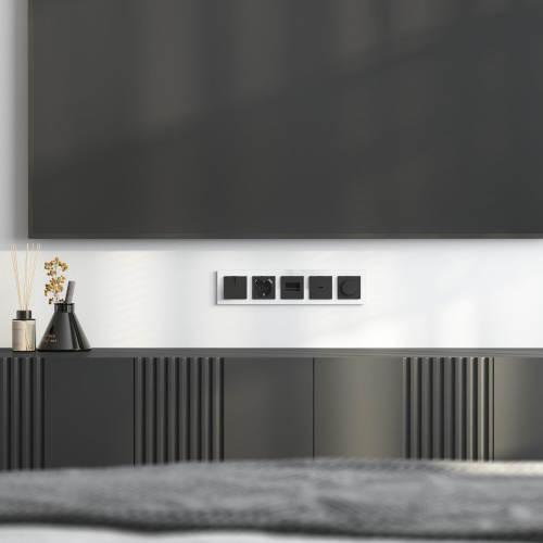 Рамка из стекла на 5 постов Favorit белый W0051101 фото 4 Рамка из стекла на 5 постов Favorit белый W0051101 фото 4