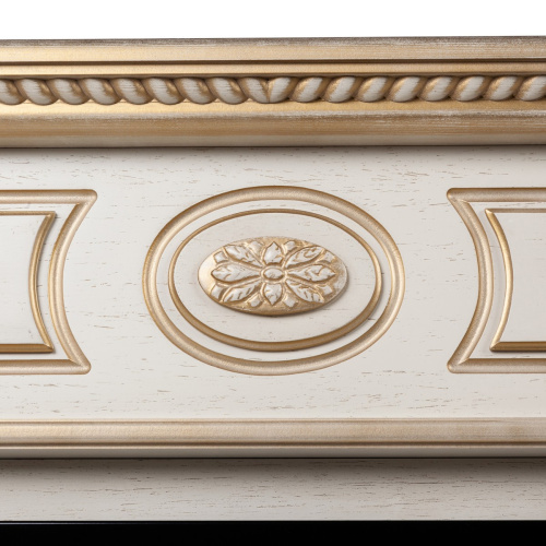 Каминокомплект SIENA/СИЕНА Бежевый дуб с золотой патиной с очагом Электроочаг SAPHIR/САПФИР 50 фото 4