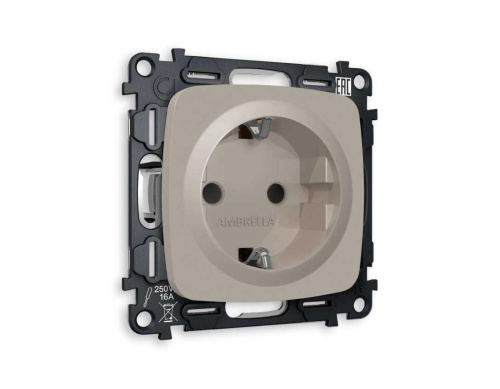 Комплект механизма электрической розетки AMBRELLA VOLT OMEGA Серо-бежевый матовый с/з с шторками QUANT (OP3670, VM141) MO367010 Комплект механизма электрической розетки AMBRELLA VOLT OMEGA Серо-бежевый матовый с/з с шторками QUANT (OP3670, VM141) MO367010