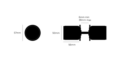 Дверная ручка Knob Black cross set of 2 фото 2