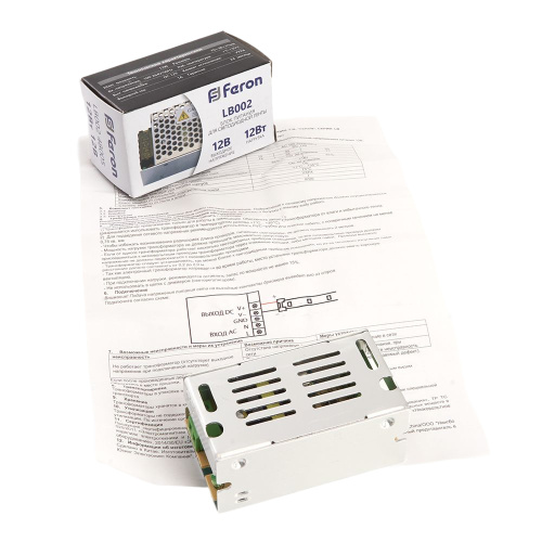 Трансформатор электронный для светодиодной ленты 12W 12V (драйвер), LB002 FERON фото 3
