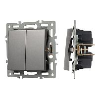 Механизм выключателя двухклавишный проходной SWT-MKP2-PL-GR (250V, 16A) Arlight 043729