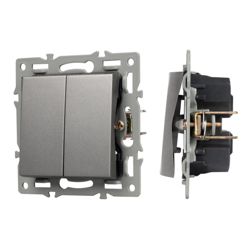 Механизм выключателя двухклавишный проходной SWT-MKP2-PL-GR (250V, 16A) Arlight 043729 Механизм выключателя двухклавишный проходной SWT-MKP2-PL-GR (250V, 16A) Arlight 043729