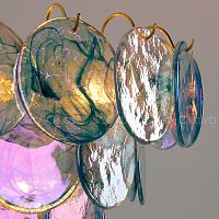 Люстра Cloyd LINZE-B C13 / Ø60 см - латунь - голубое стекло (арт.11675)