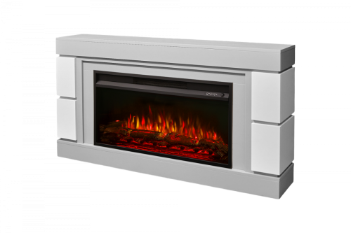 Каминокомплект ДЭНВЕР Серый камень/Белый с очагом Электроочаг PREMIER/ПРЕМЬЕР 36 фото 3