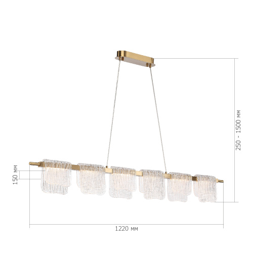 SL6021.203.36 Светильник подвесной ST-Luce золотистый/прозрачный LED 1*36W 3000K VOILE фото 3