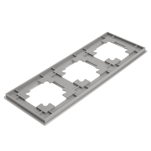Рамка 3-местная, металл, STEKKER, MFR00-7003-03, серия Катрин, серебро фото 4