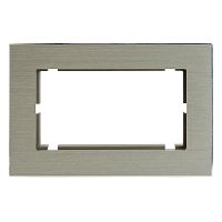 Рамка 2-местная (без перемычки), металл, STEKKER, MFR00-7012-03, серия Катрин, серебро