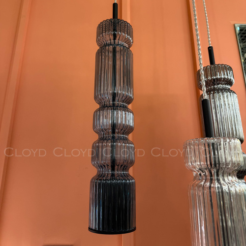 Подвесной светильник Cloyd HOW P1 / выс. 39 см - черный - синее стекло (арт.11604) фото 3