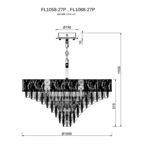 Люстра подвесная Delight Chrome FL1088-27P фото 3
