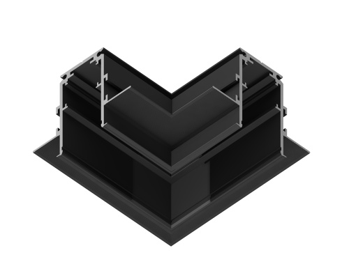 Коннектор угловой 90° для встраиваемого шинопровода под ГКЛ 12.5мм Magnetic 20 48В черный фото 2
