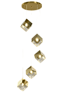 Люстра кубы подвесная золото G9 35см Zortes ICE CUBE ZRS.1005.05